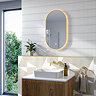 Opus Brushed Brass Lozenge LED Mirror with Anti-Fog, Touch Control & Colour Changing Light