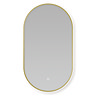 Opus Brushed Brass Lozenge LED Mirror with Anti-Fog, Touch Control & Colour Changing Light