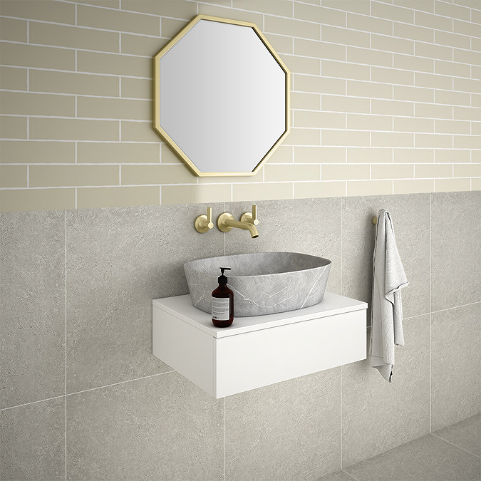 Opus Wall Mounted 3 Hole Basin Mixer Tap Brushed Brass
