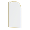 Opus Curved Brushed Brass Full Outer Framed Wet Room Screen with Support Arm (1950mm High)