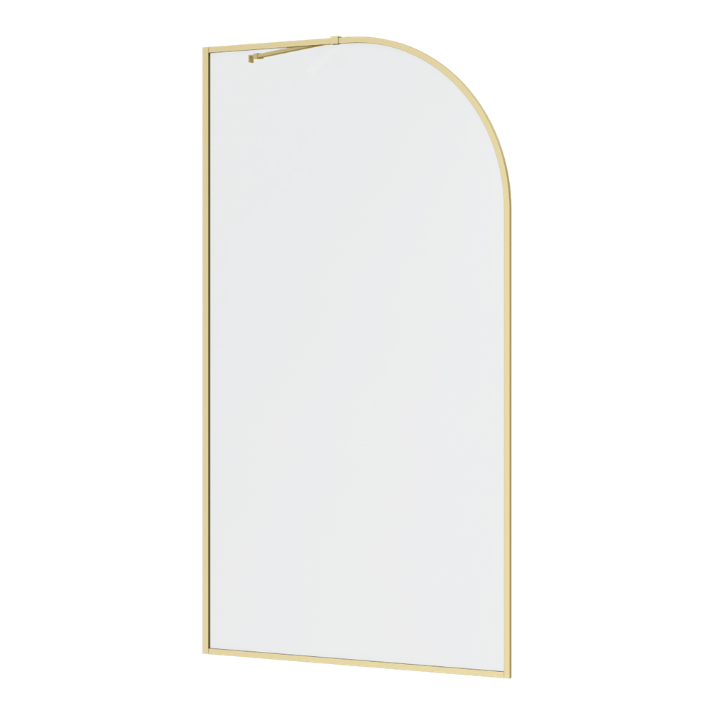 Glass Screen Rounded Opus Curved Brushed Brass Full Outer Framed 8mm Wet Room Glass Screen ...