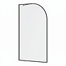 Opus Curved Matt Black Full Outer Framed Wet Room Screen with Support Arm (1950mm High)
