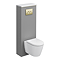 Opus Fluted Back to Wall WC Unit 1400mm – Satin Grey with Brushed Brass Flush Plate & Wall Hung Toilet Pan