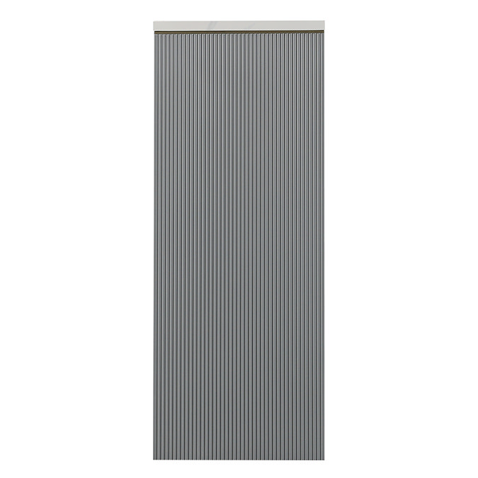 Opus Fluted Tall WC Unit – Satin Grey with Marble‑Effect Lid & Brushed Brass Trim (Unit Only)