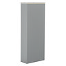 Opus Fluted Tall WC Unit – Satin Grey with Marble‑Effect Lid & Brushed Brass Trim (Unit Only)
