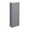 Opus Fluted Tall WC Unit – Satin Grey with Marble‑Effect Lid & Brushed Brass Trim (Unit Only)
