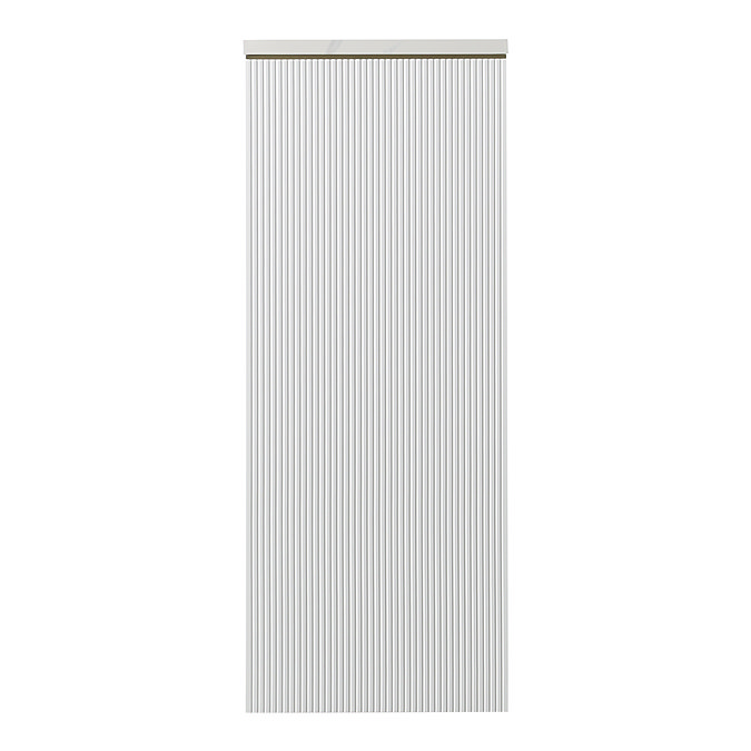 Opus Fluted Tall WC Unit – Satin White with Marble‑Effect Lid & Brushed Brass Trim (Unit Only)