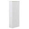Opus Fluted Tall WC Unit – Satin White with Marble‑Effect Lid & Brushed Brass Trim (Unit Only)