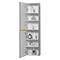Opus Mirrored 2 Door Wall Hung Tall Storage Unit - Satin Grey, Fluted with Brushed Brass Handle & Legs