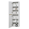 Opus Mirrored 2 Door Wall Hung Tall Storage Unit - Satin White, Fluted with Brushed Brass Handle & Legs