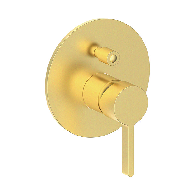 Opus Round Concealed Manual Shower Valve with Diverter Brushed Brass