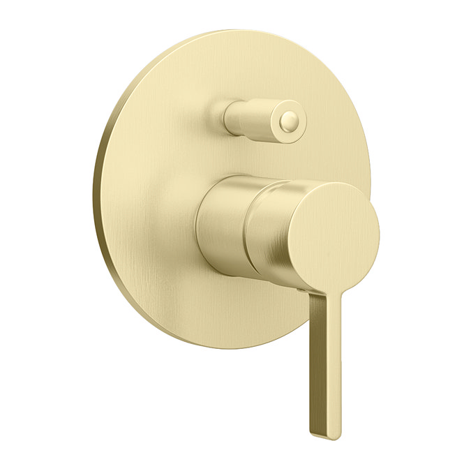 Opus Round Concealed Manual Shower Valve with Diverter Brushed Brass