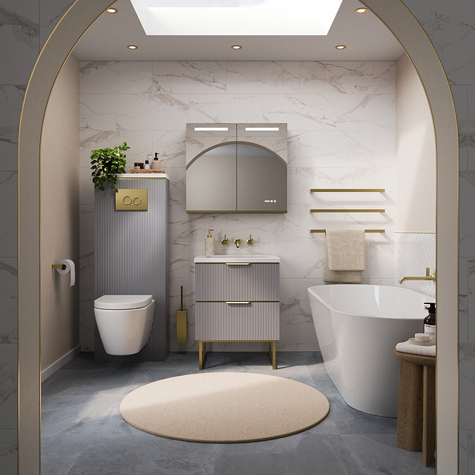 Opus Single Towel Rail 600mm - Brushed Brass