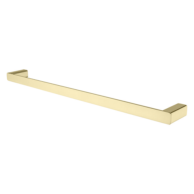 Opus Single Towel Rail 600mm - Brushed Brass