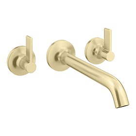 Opus Wall Mounted 3 Hole Bath Filler Tap Brushed Brass