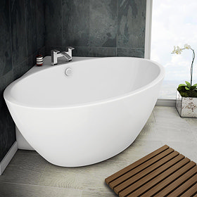Orbit Corner Modern Free Standing Bath (1270 x 1270mm) Large Image