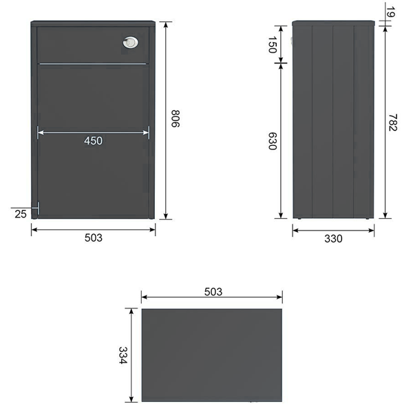 Orchard Dulwich Matt White 500mm Back To Wall Toilet Unit