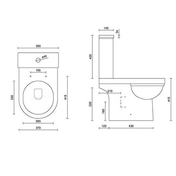 Orchard Elsdon Close Coupled Toilet with Wrapover Soft Close Seat