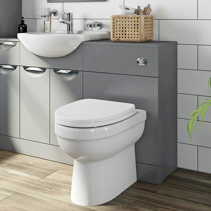 Orchard Elsdon Stone Grey Slimline 500mm Back to Wall Toilet Unit