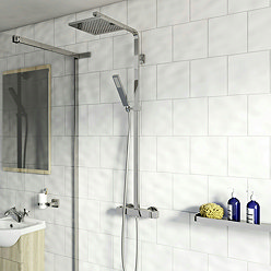 Orchard Wye Thermostatic Square Shower System - Chrome