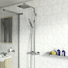 Orchard Wye Thermostatic Square Shower System - Chrome