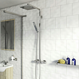 Orchard Wye Thermostatic Square Shower System - Chrome