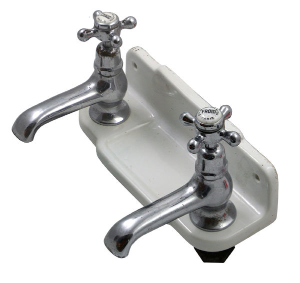 Original French Wall Mounted Taps with Integral Soap Dish Large Image