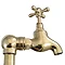 Original Polished Brass Crosshead Kitchen Bib Taps on Stand Pipes Feature Large Image