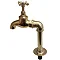 Original Polished Brass Large Kitchen Bib Taps on Stand Pipes Feature Large Image