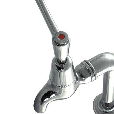 Original Polished Chrome Lever Kitchen Bib Taps on Stand Pipes Profile Large Image