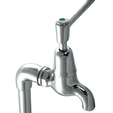 Original Polished Chrome Lever Kitchen Bib Taps on Stand Pipes Feature Large Image