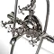 Original Refurbished Large French Bath Shower Mixer with Spoked Tap Handles Large Image