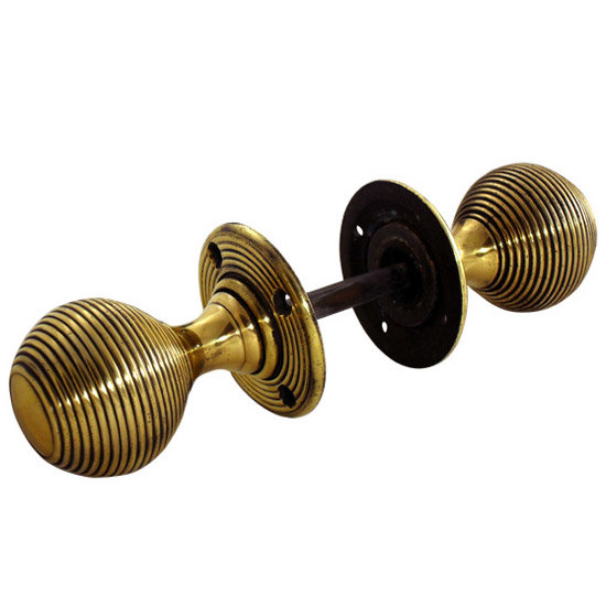 Original Solid Brass Beehive Door Knobs at Victorian Plumbing UK