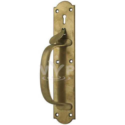 Original Victorian Solid Brass Door Handle with Thumb Latch (Left Handed) Profile Large Image