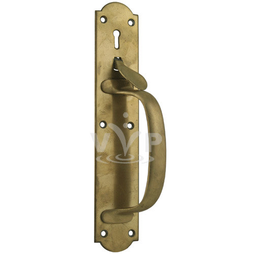 Original Victorian Solid Brass Door Handle with Thumb Latch (Right Handed) Profile Large Image