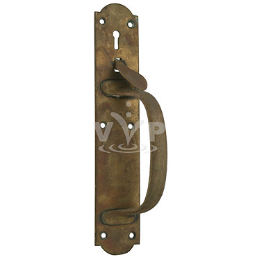 Original Victorian Solid Brass Door Handle with Thumb Latch (Right Handed) Profile Large Image