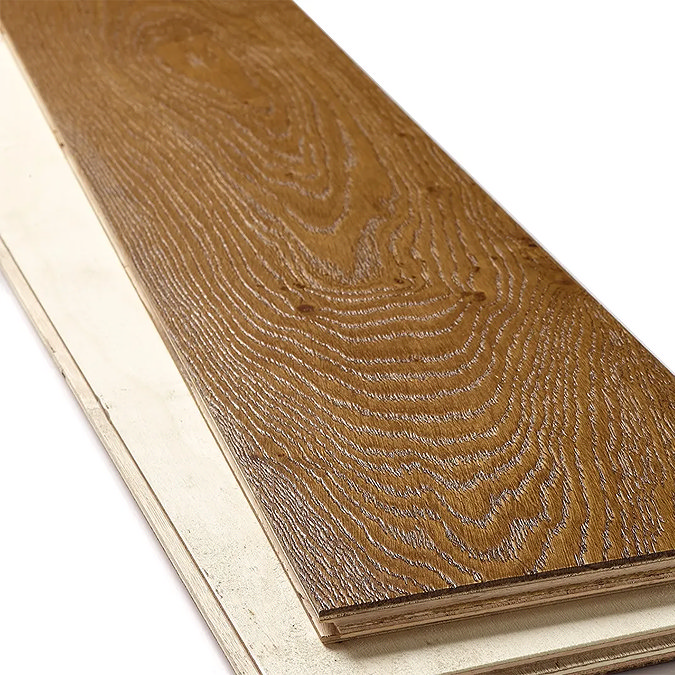 Orion 14 x 190mm Engineered Wood Flooring - Golden Brushed & Lacquered