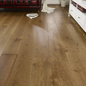 Orion 15 x 220mm Engineered Wood Flooring - Cognac Brushed & Lacquered