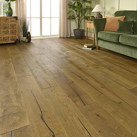 Orion 15 x 220mm Engineered Wood Flooring - Golden Distressed Hardwax Oiled