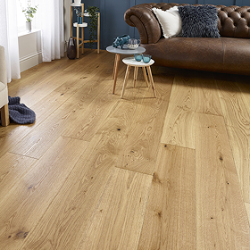 Orion 15 x 220mm Engineered Wood Flooring - Natural Brushed & Lacquered