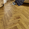 Orion 15mm Engineered Wood Herringbone Flooring - Light Golden Brushed & Lacquered