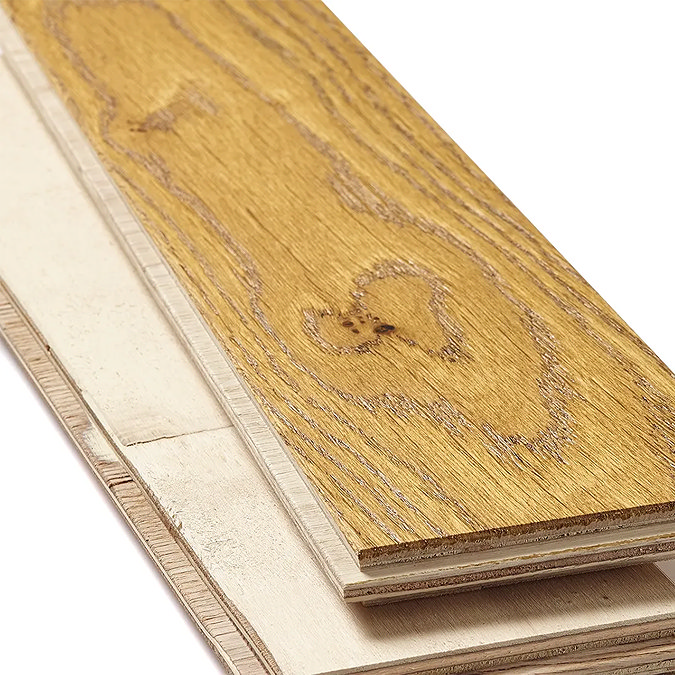 Orion 15mm Engineered Wood Herringbone Flooring - Light Golden Brushed & Lacquered