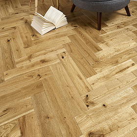 Orion 15mm Engineered Wood Herringbone Flooring - Natural UV Lacquered