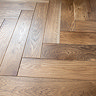Orion 15mm Engineered Wood Herringbone Flooring - Smoked Brushed & Lacquered