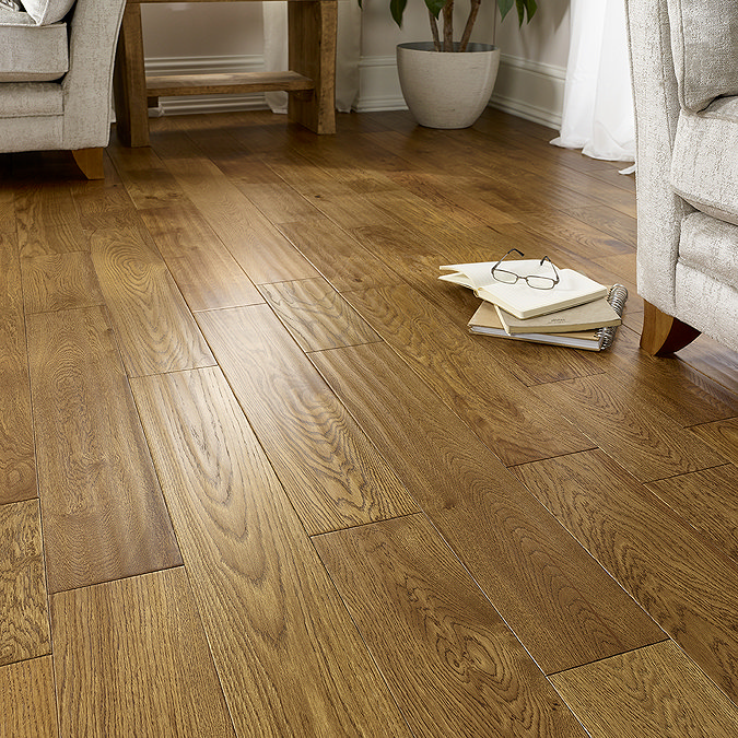 Orion 18 x 150mm Engineered Wood Flooring - Golden Handscraped Lacquered