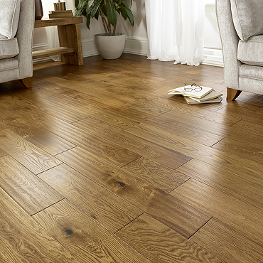 Orion 18 x 150mm Engineered Wood Flooring - Golden Handscraped Lacquered