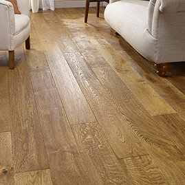 Orion 20 x 180mm Engineered Wood Flooring - Deep Brushed Handscraped Golden Brushed & Lacquered