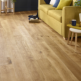 Orion 20 x 180mm Engineered Wood Flooring - Deep Brushed Handscraped Natural Brushed & Lacquered