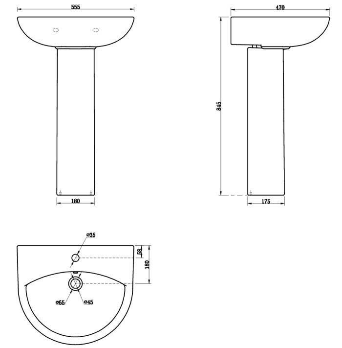 Orion 4-Piece Short Projection Modern Bathroom Suite with Slim Soft Close Seat