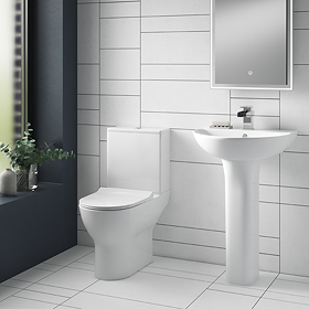 Orion 4-Piece Short Projection Modern Bathroom Suite with Slim Soft Close Seat